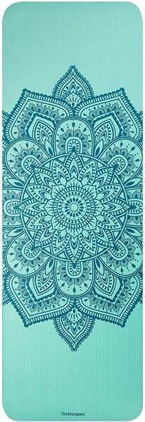 Retrospec Solana Yoga Mat 1/2" & 1" Thick w/ Nylon Strap for Men & Women - Non Slip Excercise Mat for Yoga, Pilates, Stretching, Floor & Fitness Workouts
