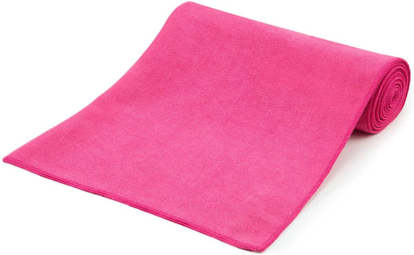 Hot Yoga Mat Towel Non-Slip, Extra-Absorbent Microfiber Anti-Bacterial Skidless Bikram Towels Cover for Exercise Workout, Fitness and Pilates or Beach Picnic Towel (24” x 72”)