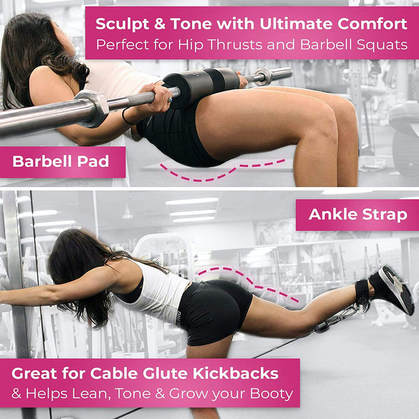 Perfect Peach Athletics Squat Pad Barbell Pad - Hip Thruster Foam Squat Bar Neck Pad for Women Weight Lifting Equipment